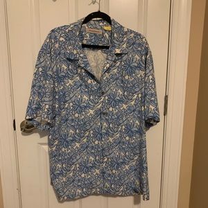 Tommy Bahama Floral 100% Silk Button Down XL